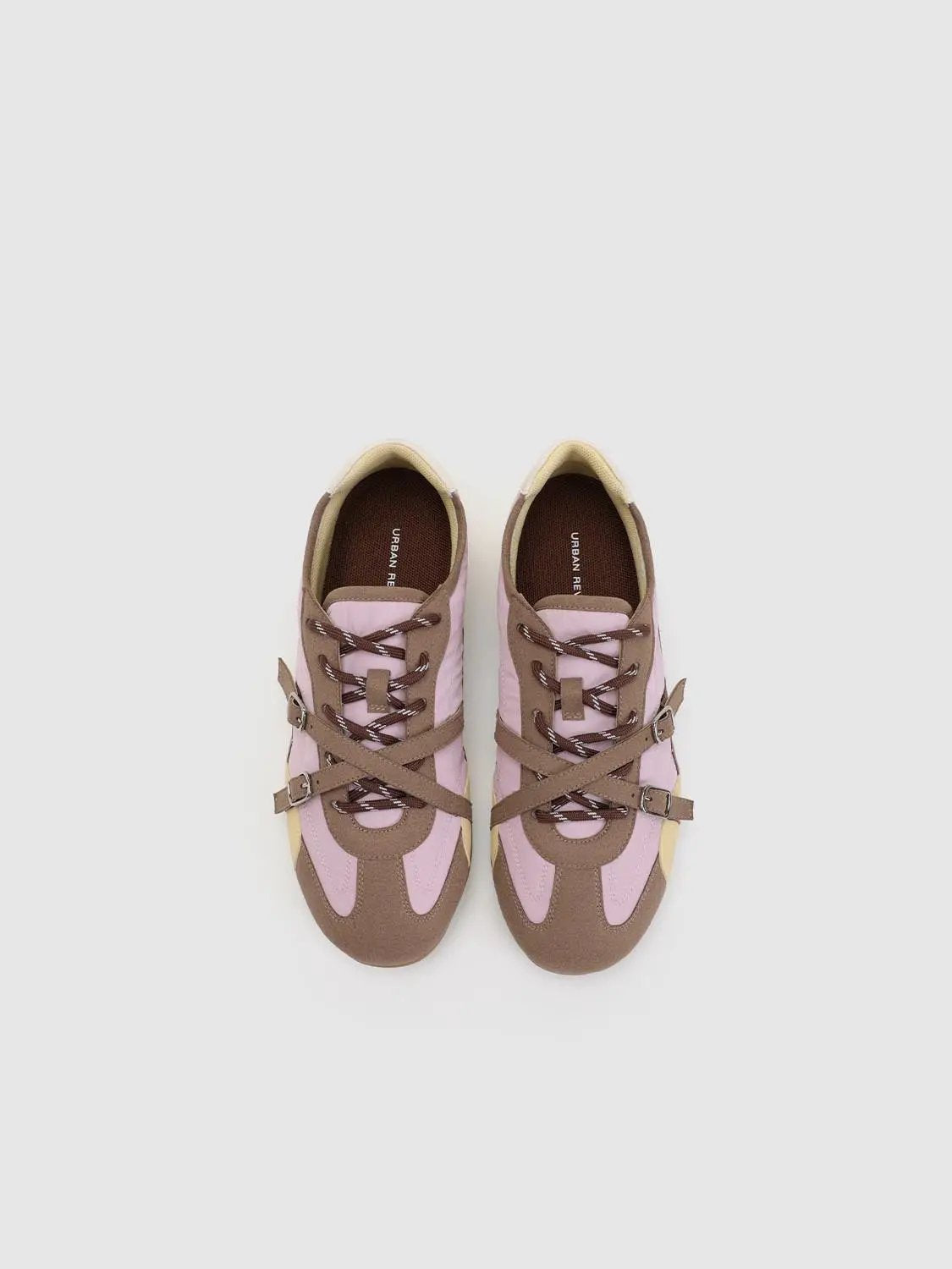 Panelled Color-Block Buckle Strap Sneakers
