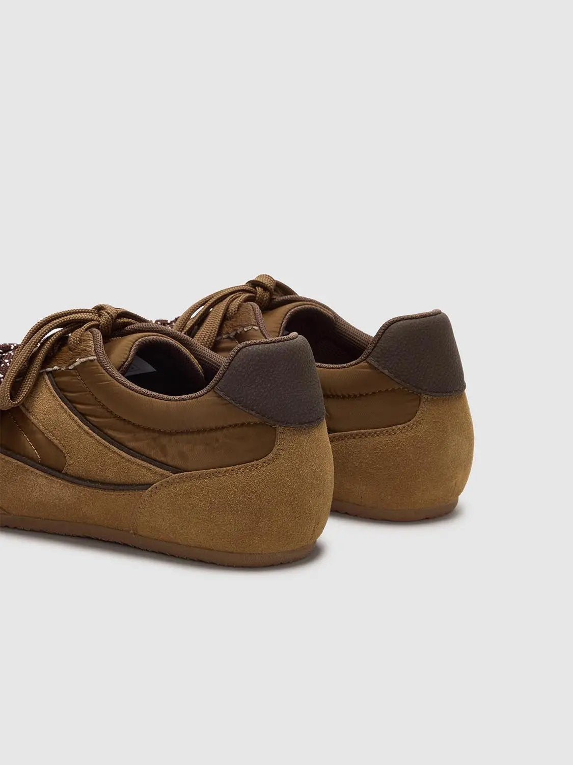 Patent Toe Panelled Mixed Texture Sneakers