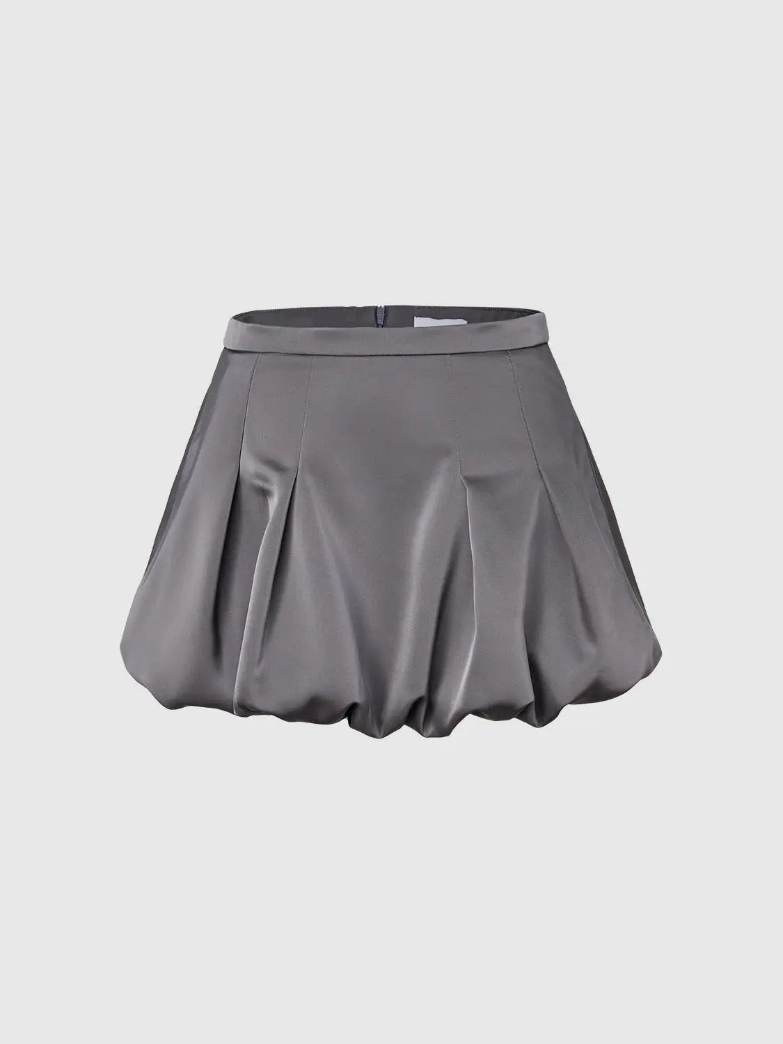 Elastic Waist Vertical Stripe Pleated Bubble Mini Skirt