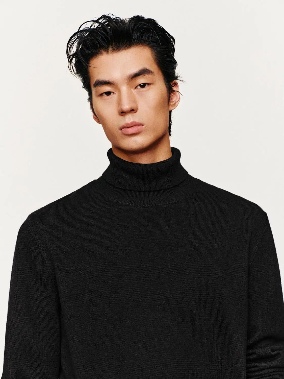 Textured Ribbed Mock Neck Long Sleeve Sweater