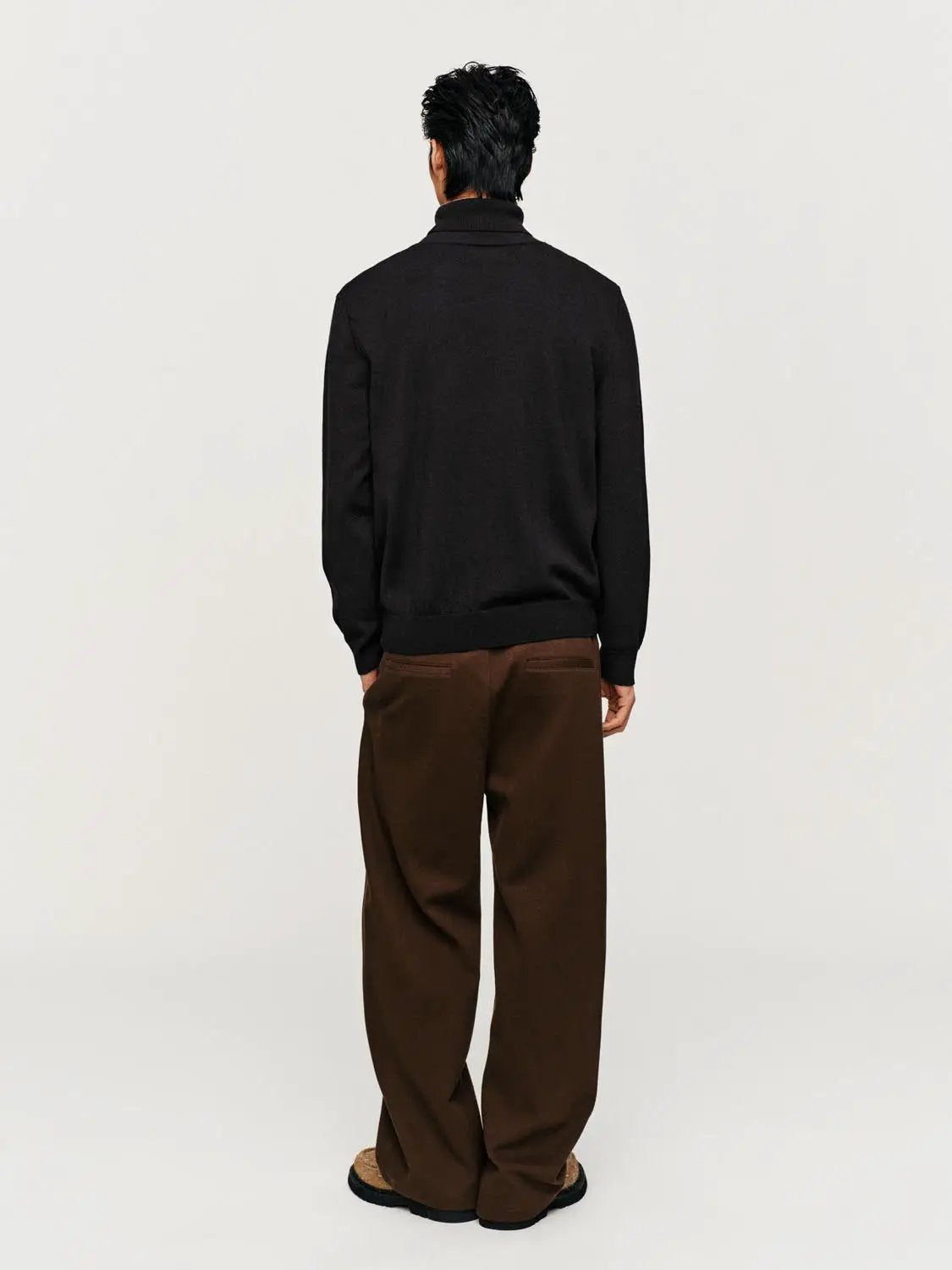 Textured Ribbed Mock Neck Long Sleeve Sweater