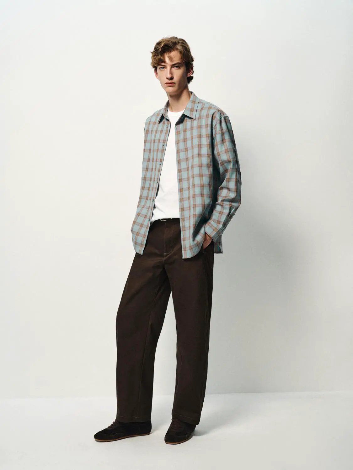 Checked Long Sleeve Shirt Collar Regular Fit Shirt