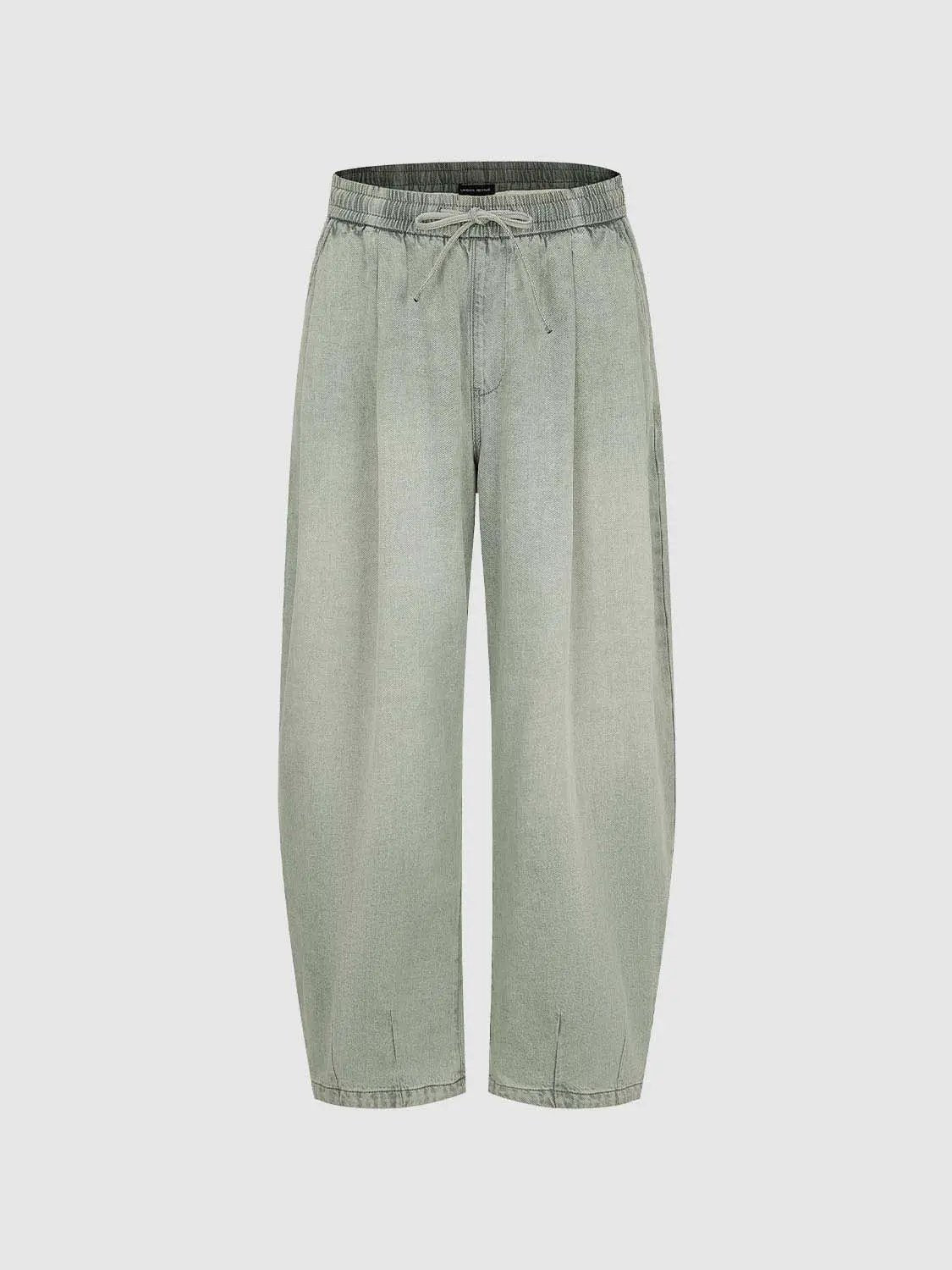Washed Drawstring Waist Elastic Cuff Baggy Casual Pants