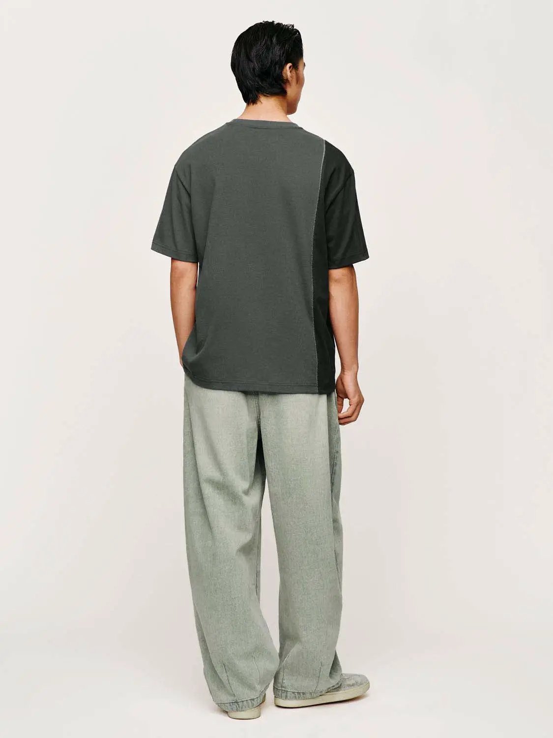 Washed Drawstring Waist Elastic Cuff Baggy Casual Pants
