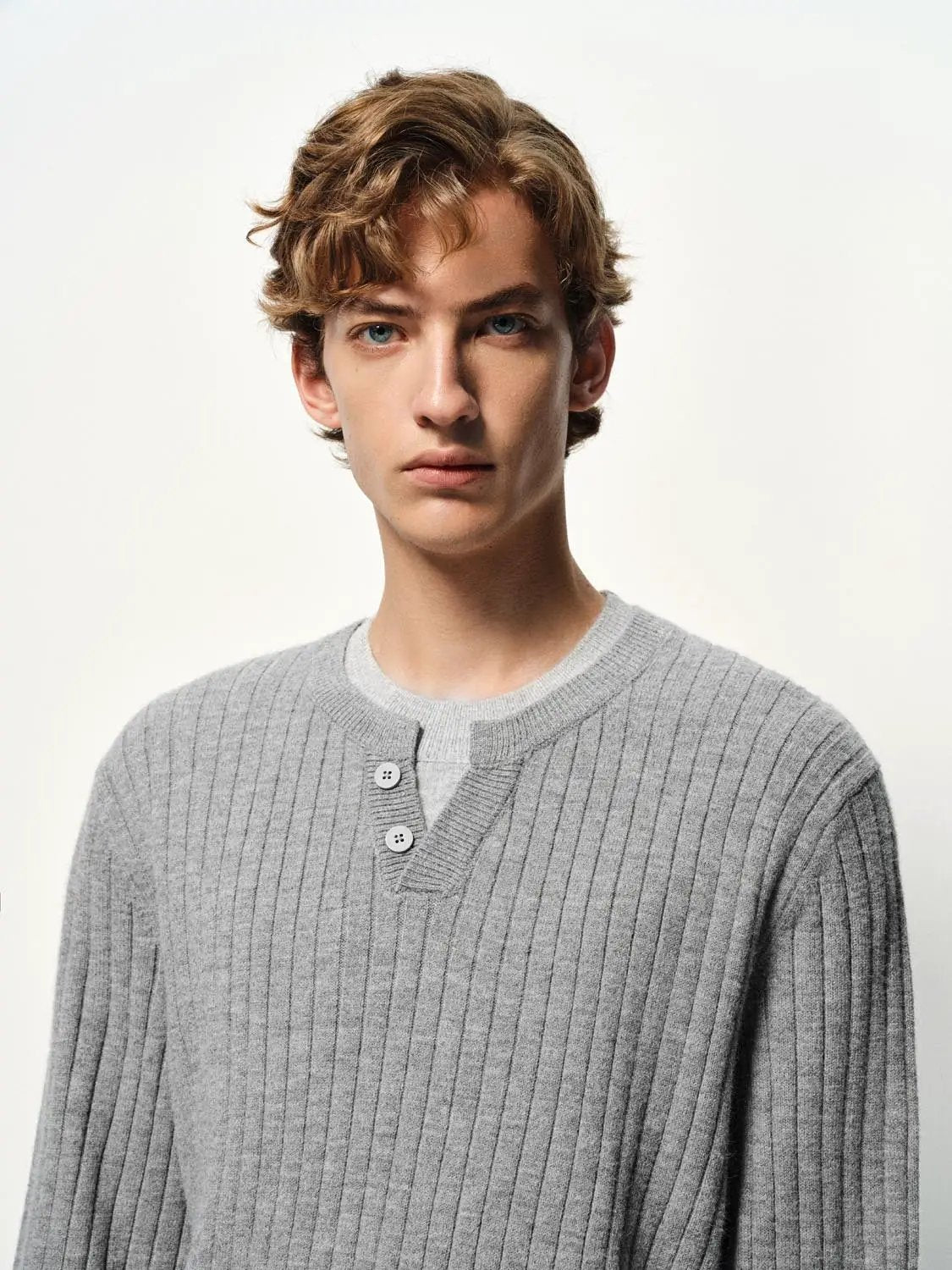 Ribbed Long Sleeve Button Front Sweater