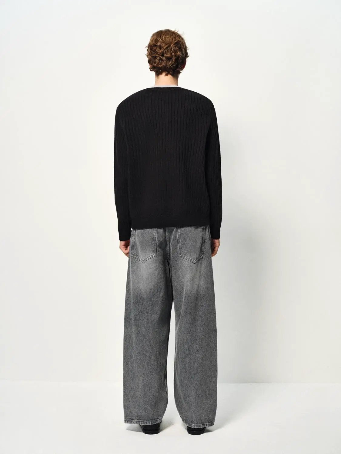 Ribbed Long Sleeve Button Front Sweater