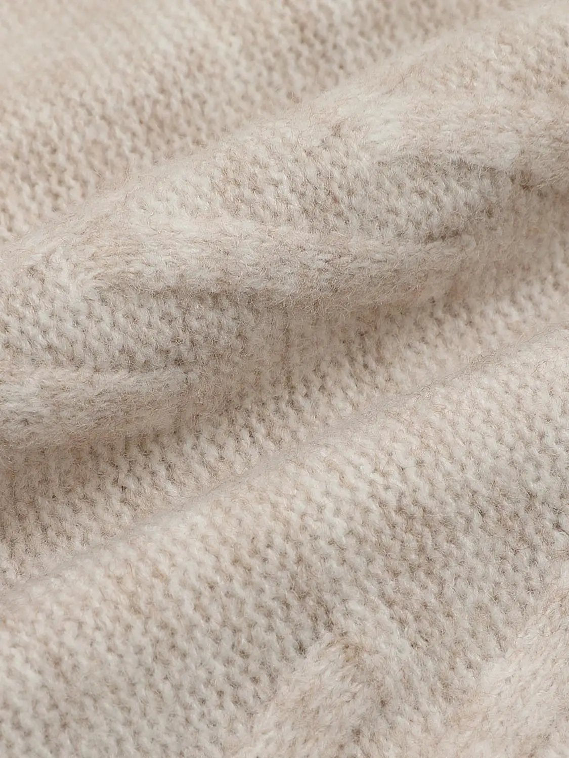 Textured Cable Knit Ribbed Hem Crew Neck Long Sleeve Sweater