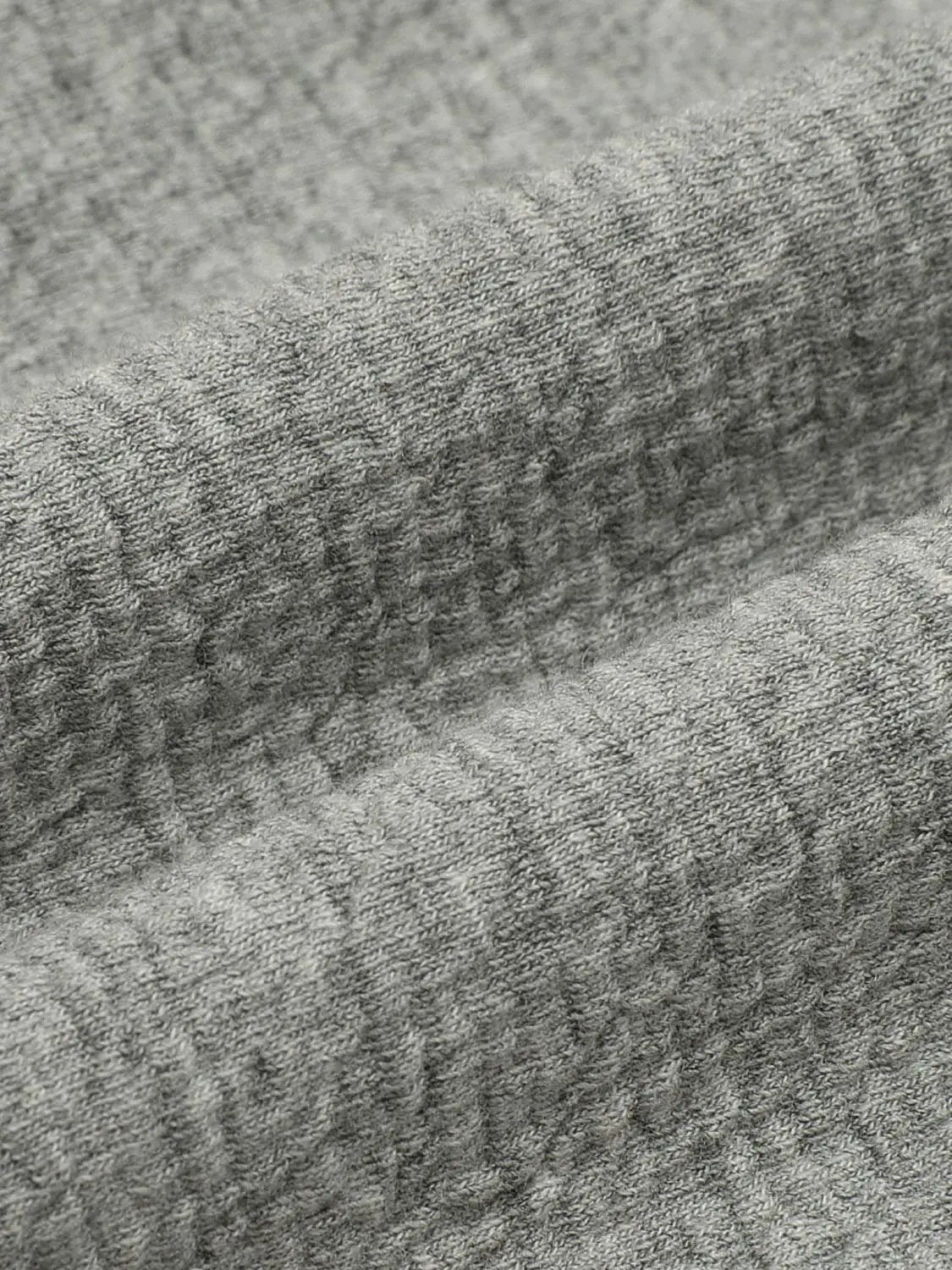 Textured Quarter-zip Long Sleeve Cotton Blend Sweatshirt