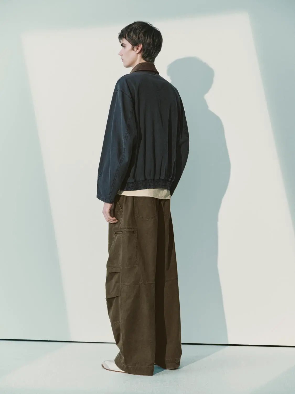 Oversized Zippered Cargo Panelled Cotton Wide-leg Pants