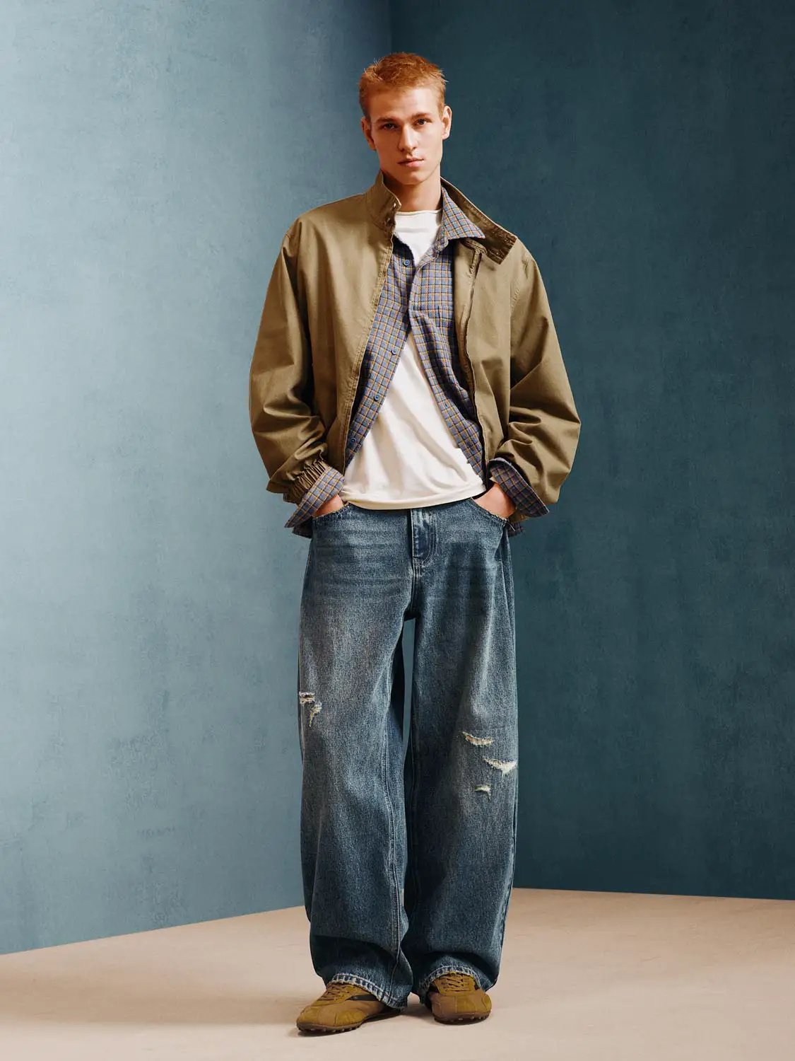 Distressed Wide-leg Mid-rise Cotton Jeans