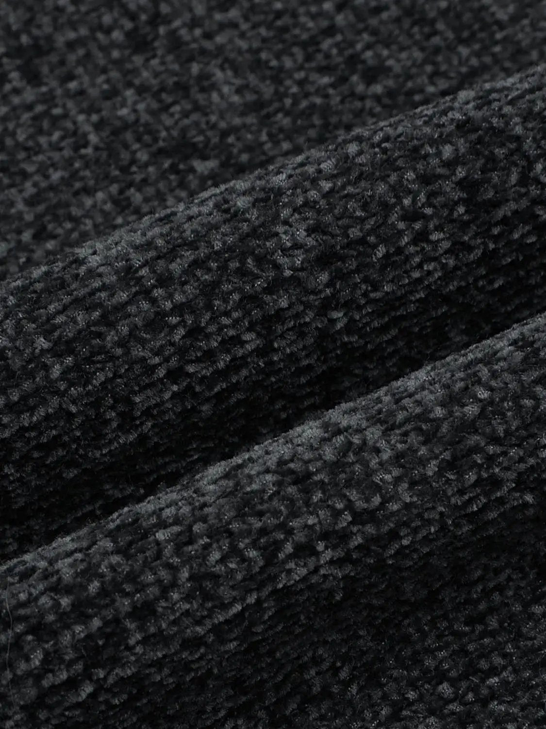 Checked Collar Long Sleeve Textured Knit Sweater