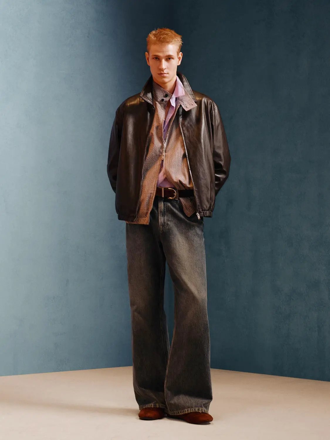 Structured Zip Front Shirt Collar Long Sleeve Jacket