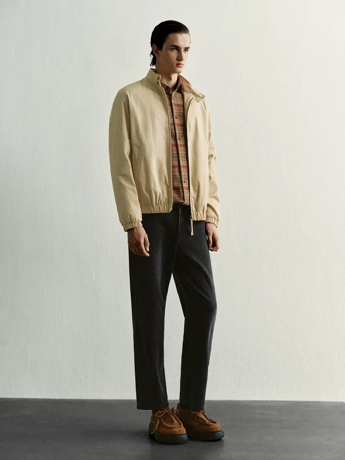 Long Sleeve Cotton Regular Fit Zip Jacket