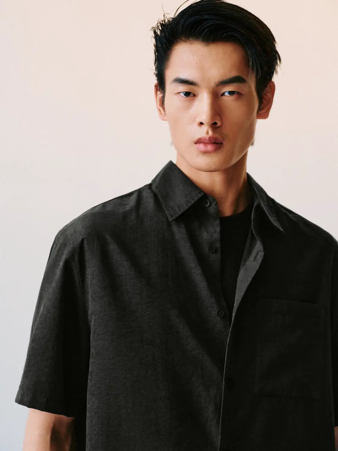 Cardigan Style Button-front Short Sleeve Shirt