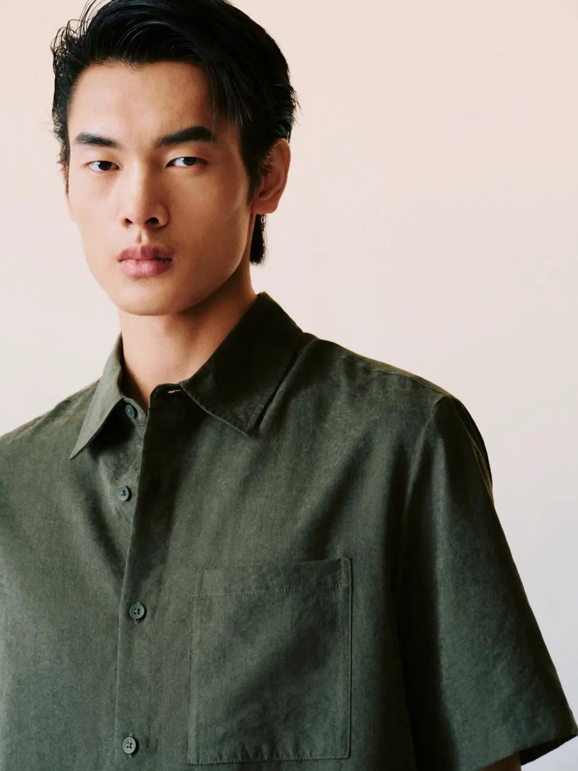 Cardigan Style Button-front Short Sleeve Shirt