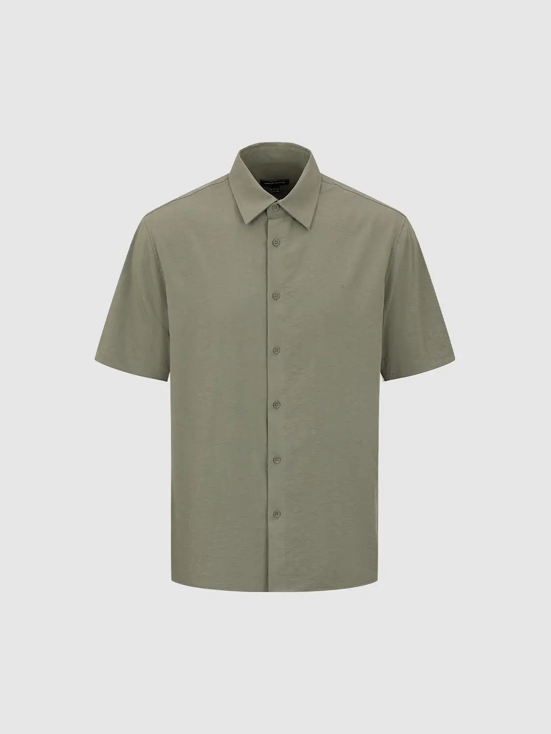 Open-Front Regular Fit Short Sleeve Collar Shirt