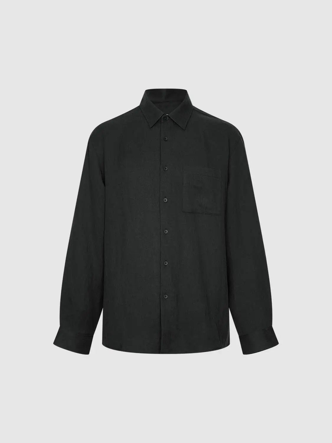 Textured Long Sleeve Button Chest Pocket Shirt