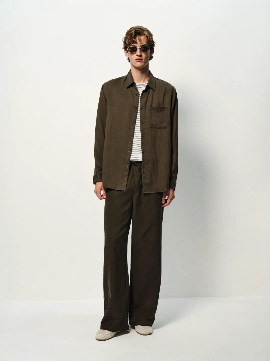 Textured Long Sleeve Button Chest Pocket Shirt