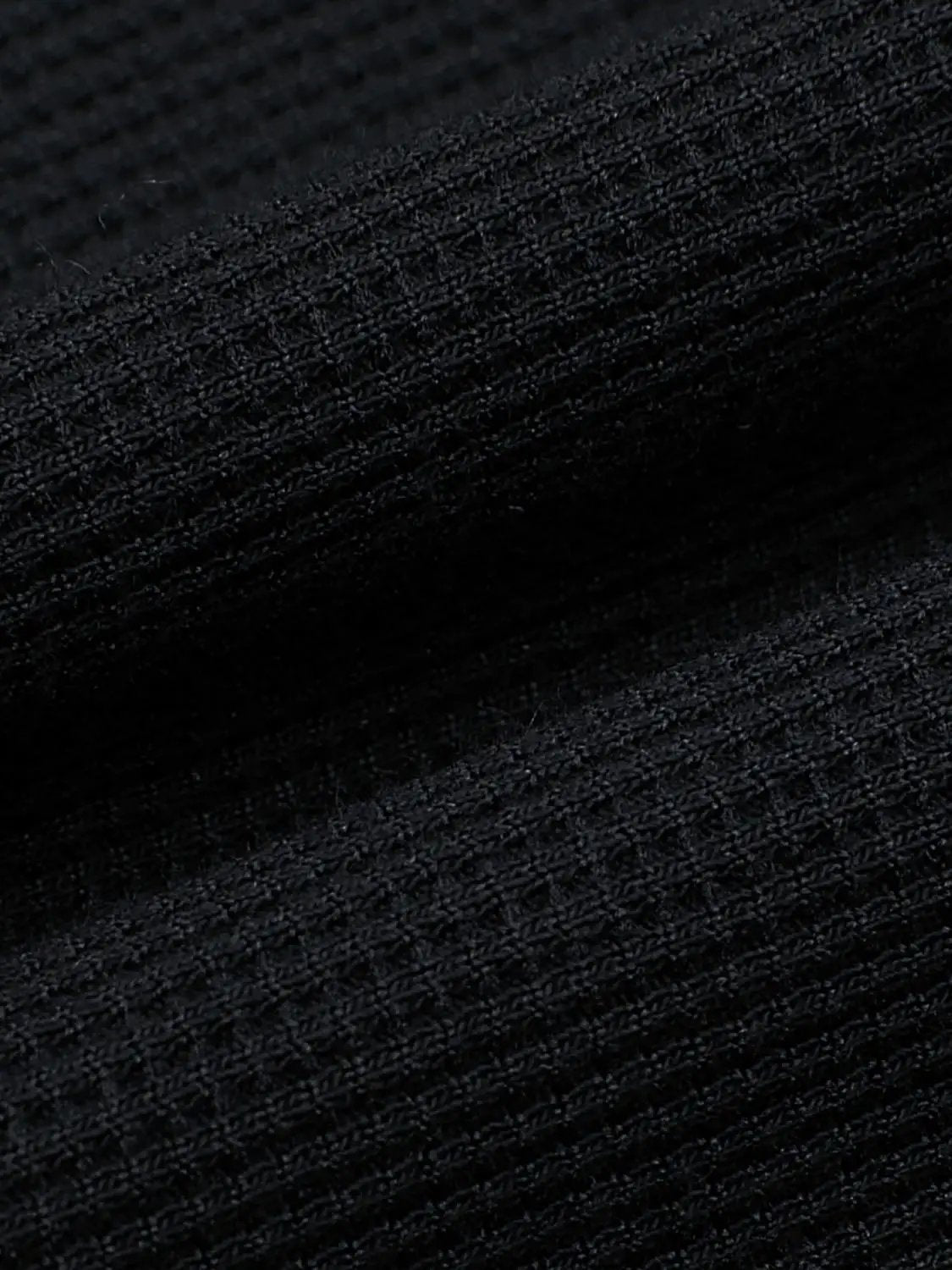 Ribbed Button Placket Long Sleeve Cotton Blend T-Shirt