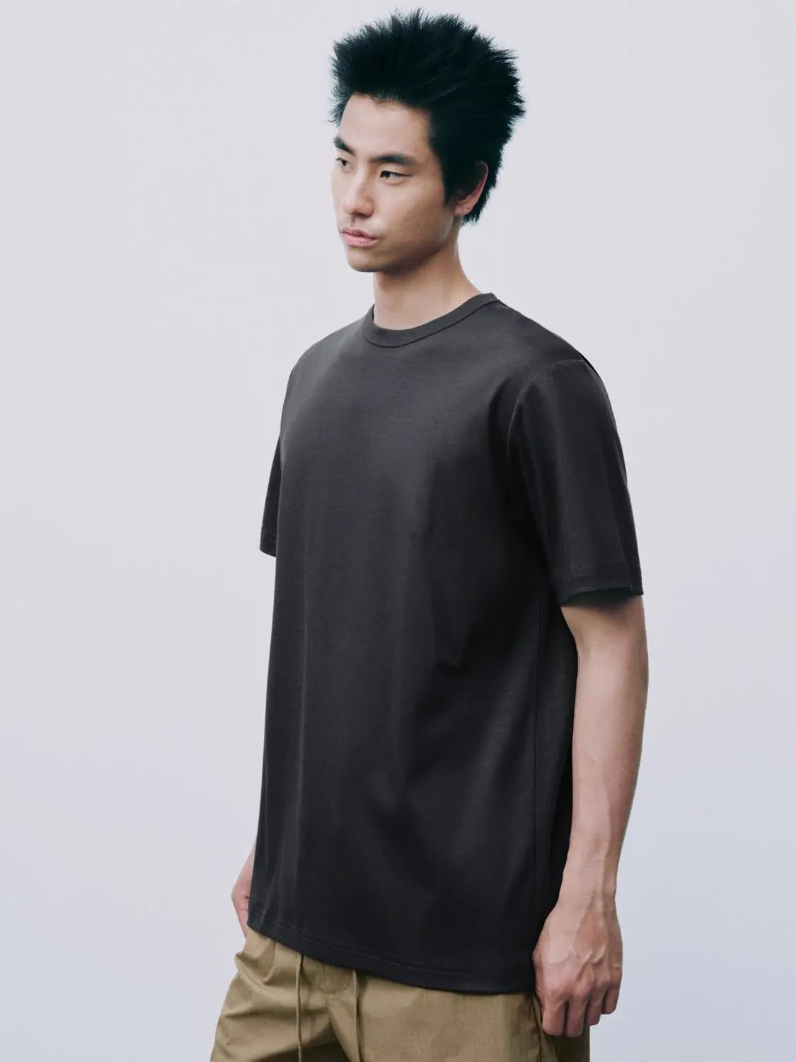 Regular Fit Crew Neck Short Sleeve Basic Tee
