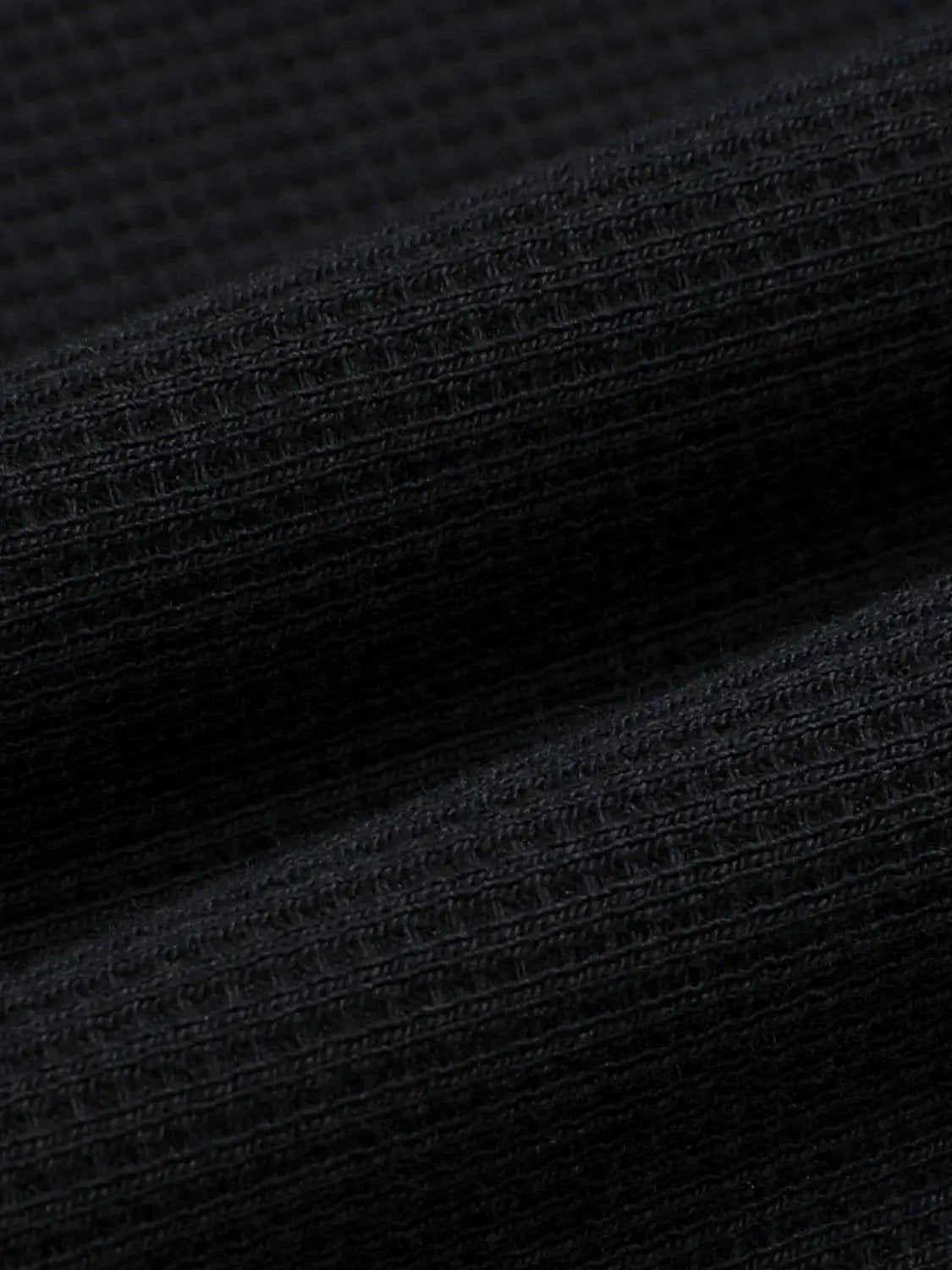 Ribbed Button Front Long Sleeve Cotton Blend T-Shirt