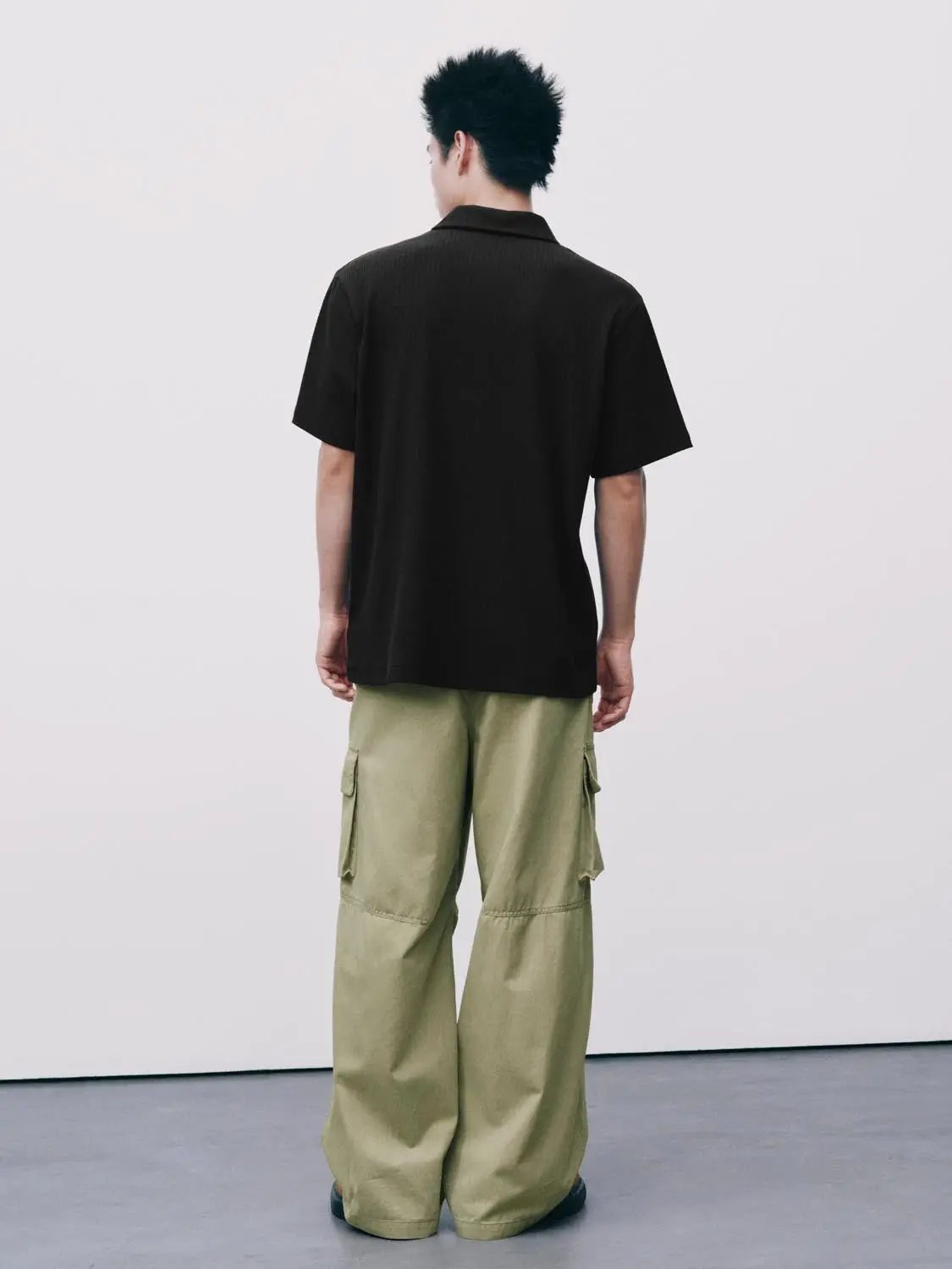 Ribbed Cotton Modal Polo Shirt