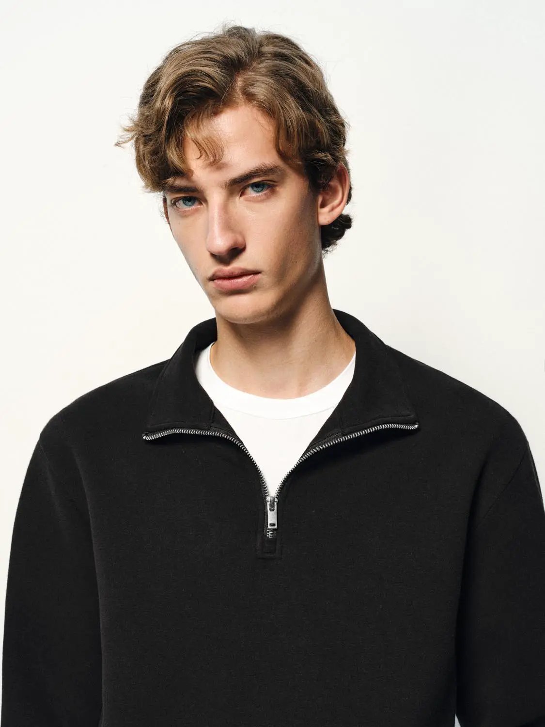 Half-Zip Collar Long Sleeve Sweatshirt