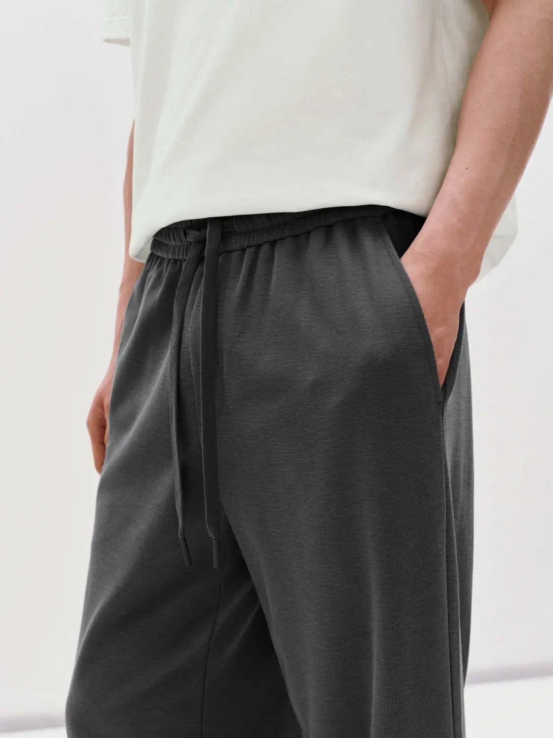 Drawstring Waist Wide-leg Pants
