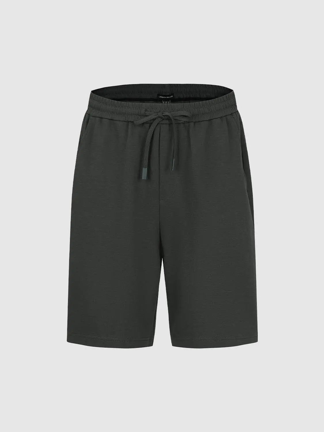 Loose Fit Drawstring Waist Solid Knee Length Casual Shorts