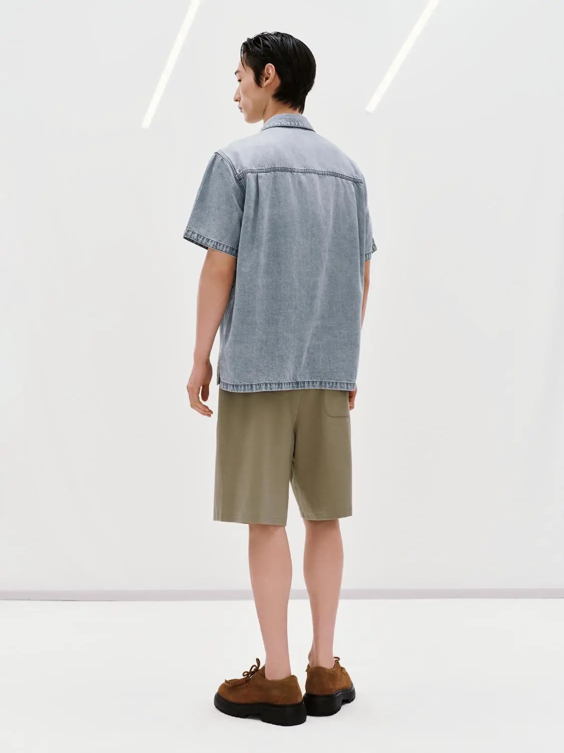 Loose Fit Drawstring Waist Solid Knee Length Casual Shorts