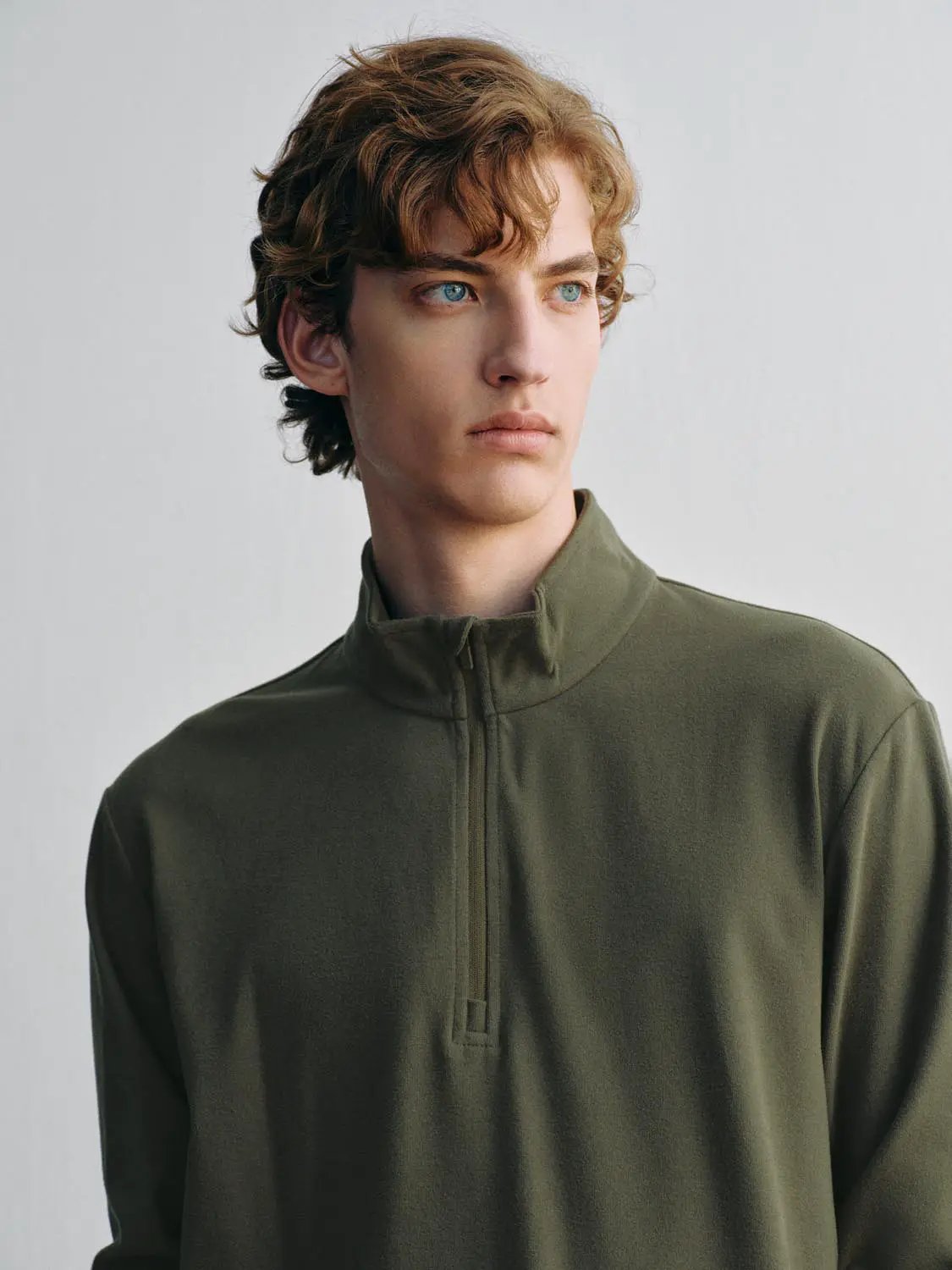 Quarter-zip Mock Neck Long Sleeve Sweatshirt