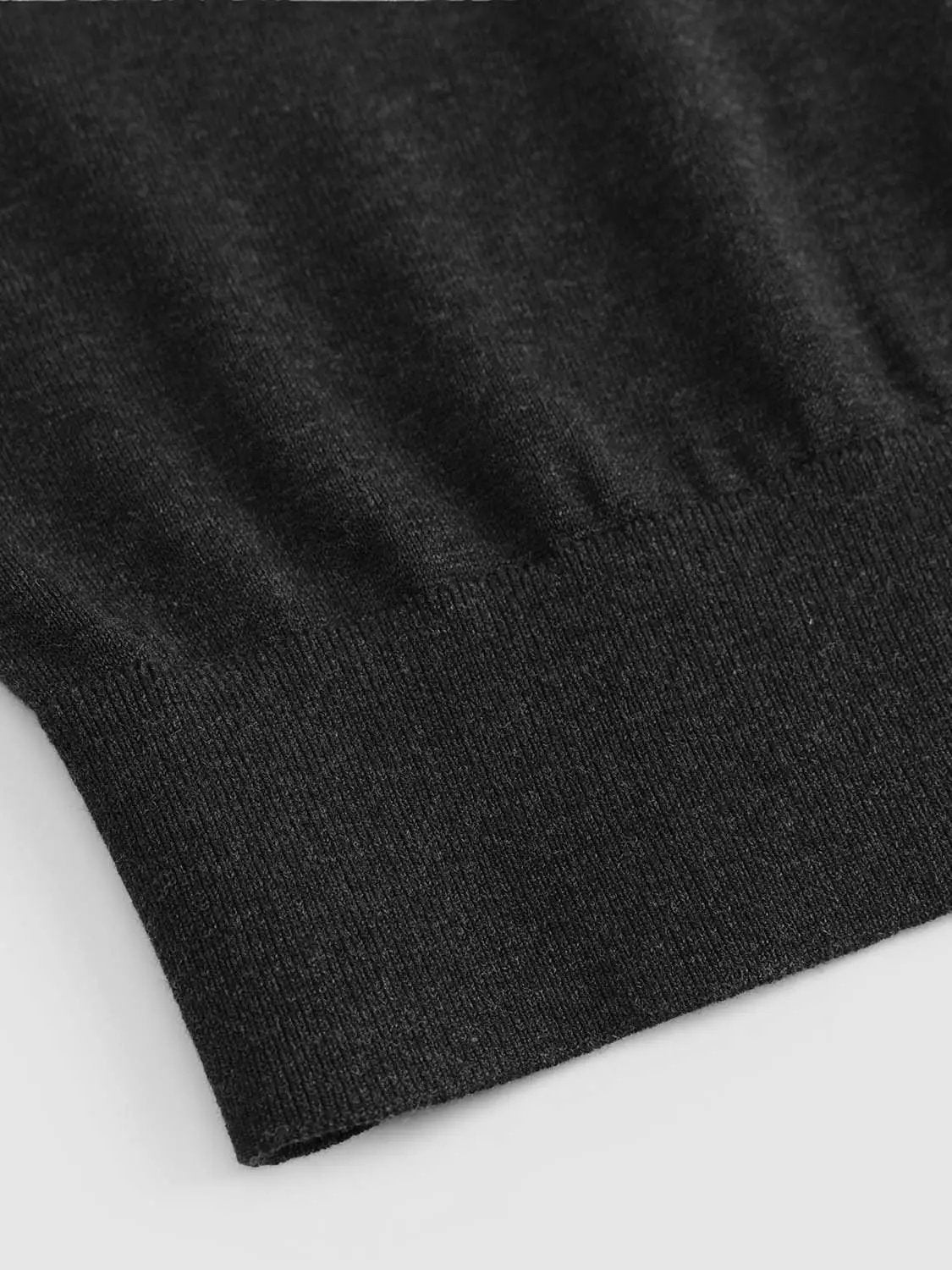Polo Collar Long Sleeve Cotton Blend Knit Sweater