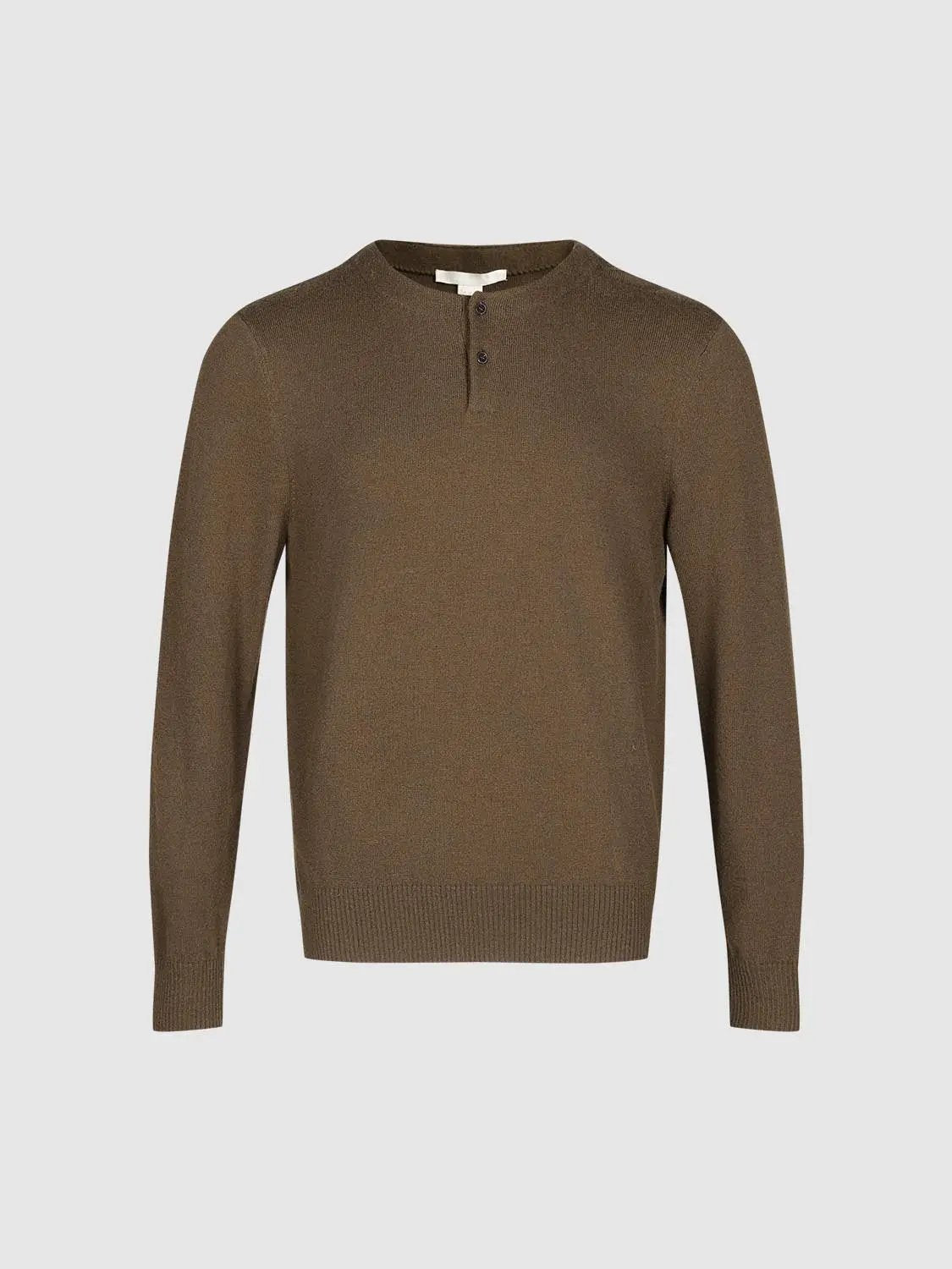 Long Sleeve Ribbed Front Button Knit Top