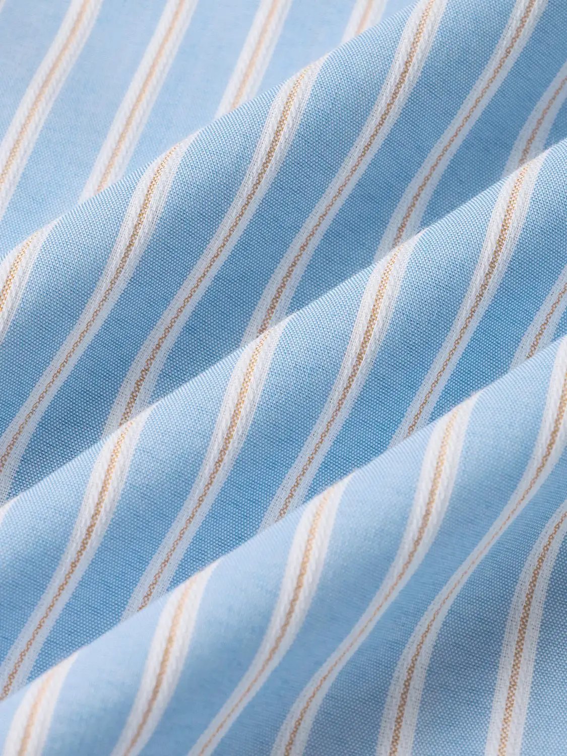 Vertical Striped Embroidered Cotton Shirt