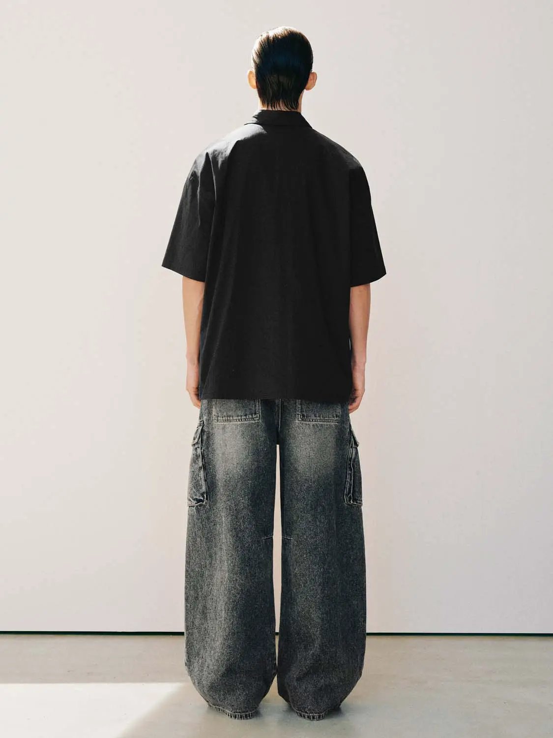 Oversized Embroidered Patch Cotton Shirt