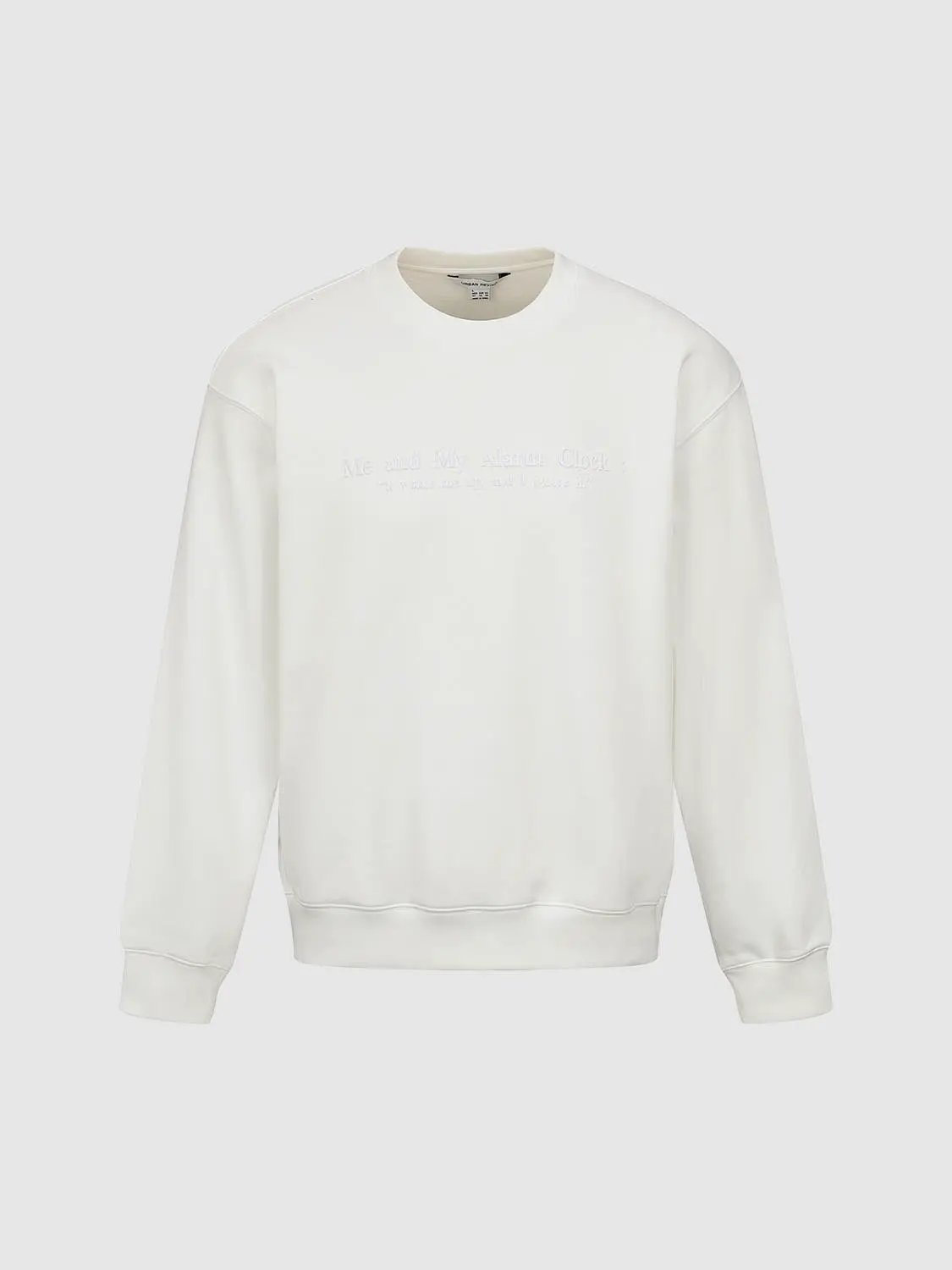 Text Print Crew Neck Long Sleeve Cotton Blend Sweatshirt