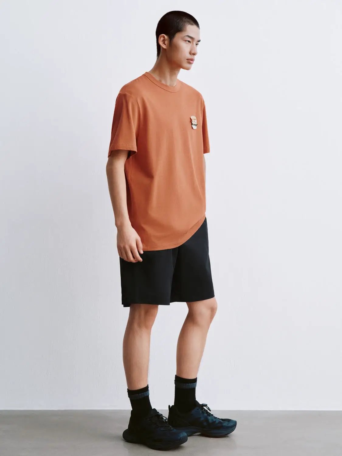 Crew Neck Burger Patch Loose Fit Cotton Short Sleeve T-Shirt