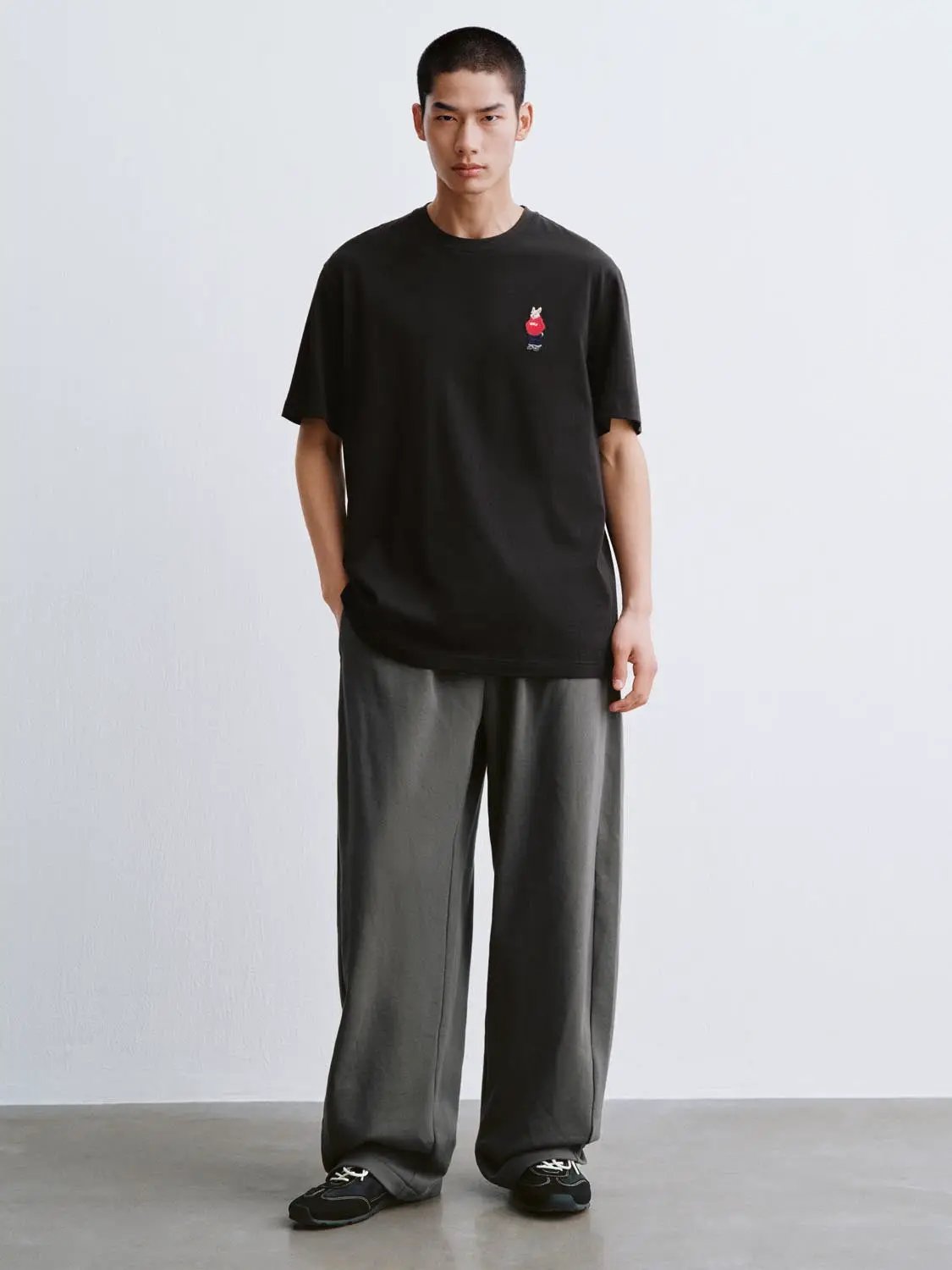 Printed Embroidered Mascot Cotton T-Shirt