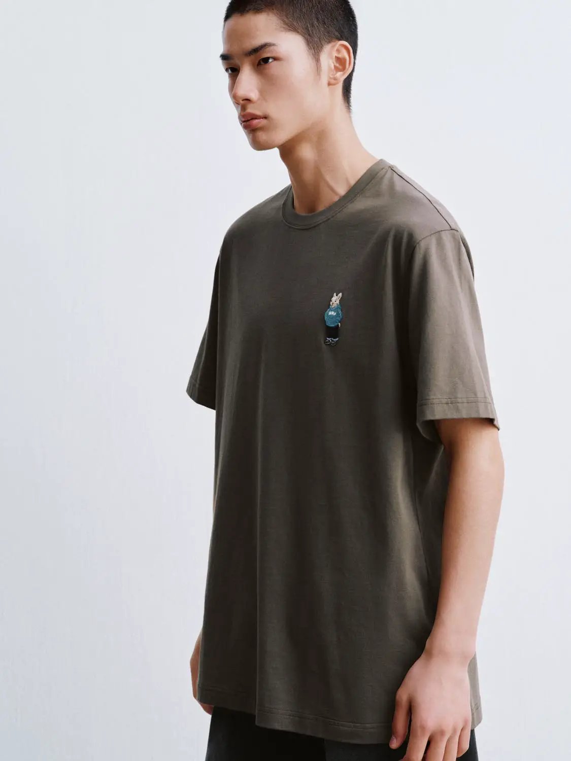 Printed Embroidered Mascot Cotton T-Shirt