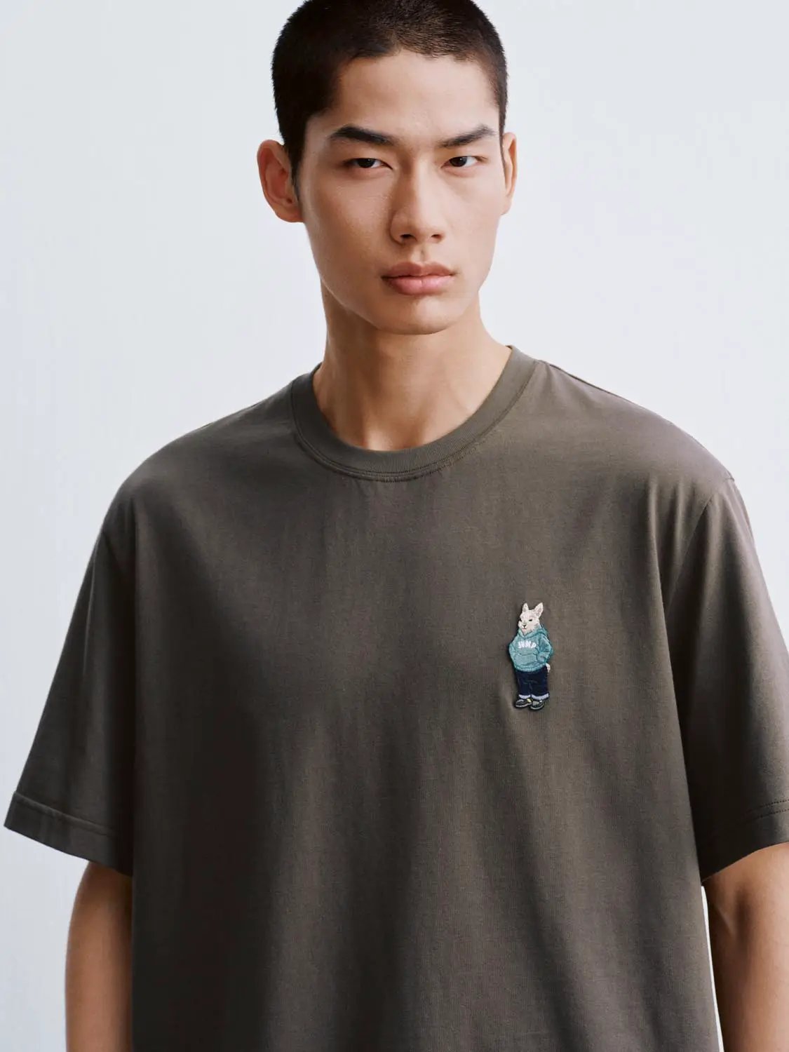 Printed Embroidered Mascot Cotton T-Shirt