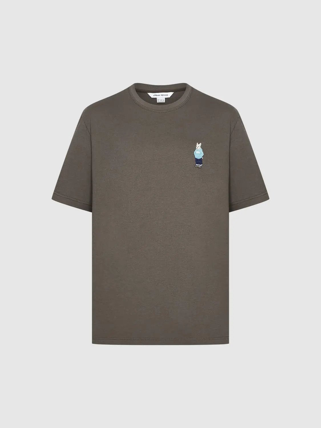 Printed Embroidered Mascot Cotton T-Shirt