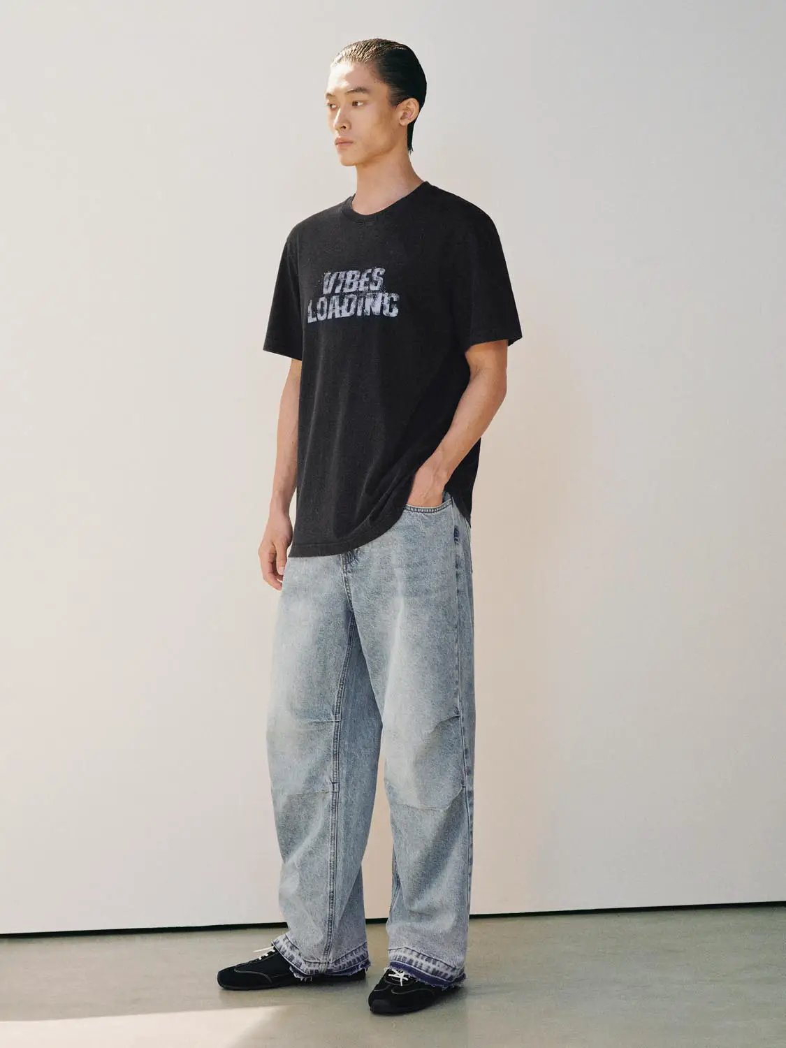 Printed Oversized Crew Neck Short Sleeve Cotton T-Shirt