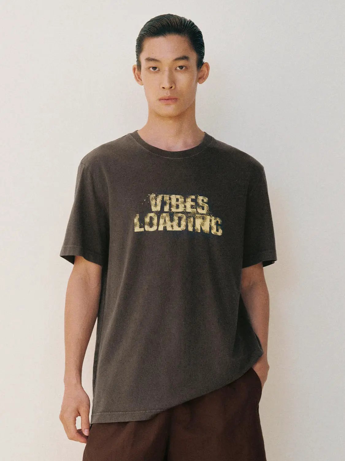 Printed Oversized Crew Neck Short Sleeve Cotton T-Shirt
