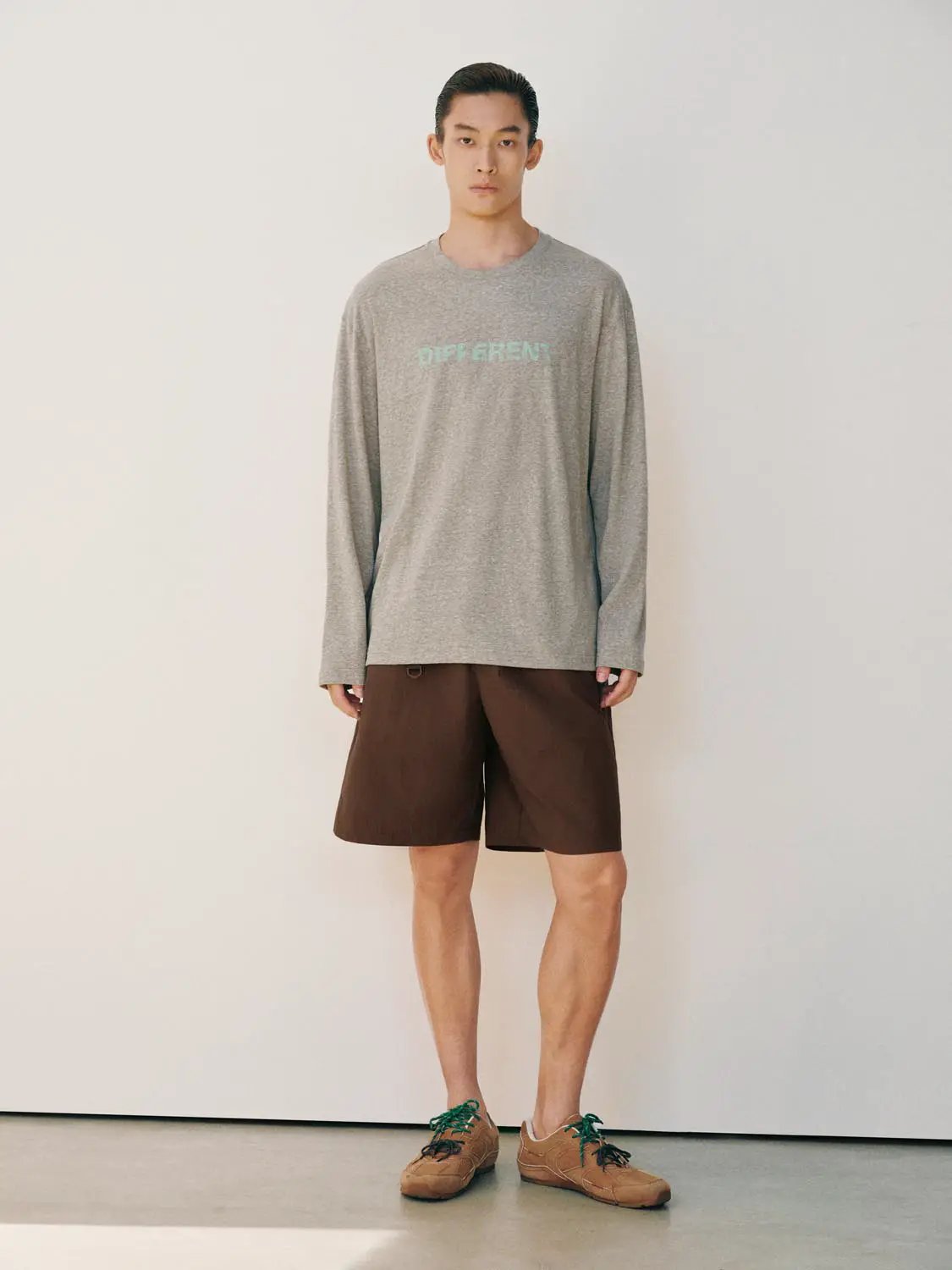 Text Print Crew Neck Long Sleeve Cotton Blend T-Shirt