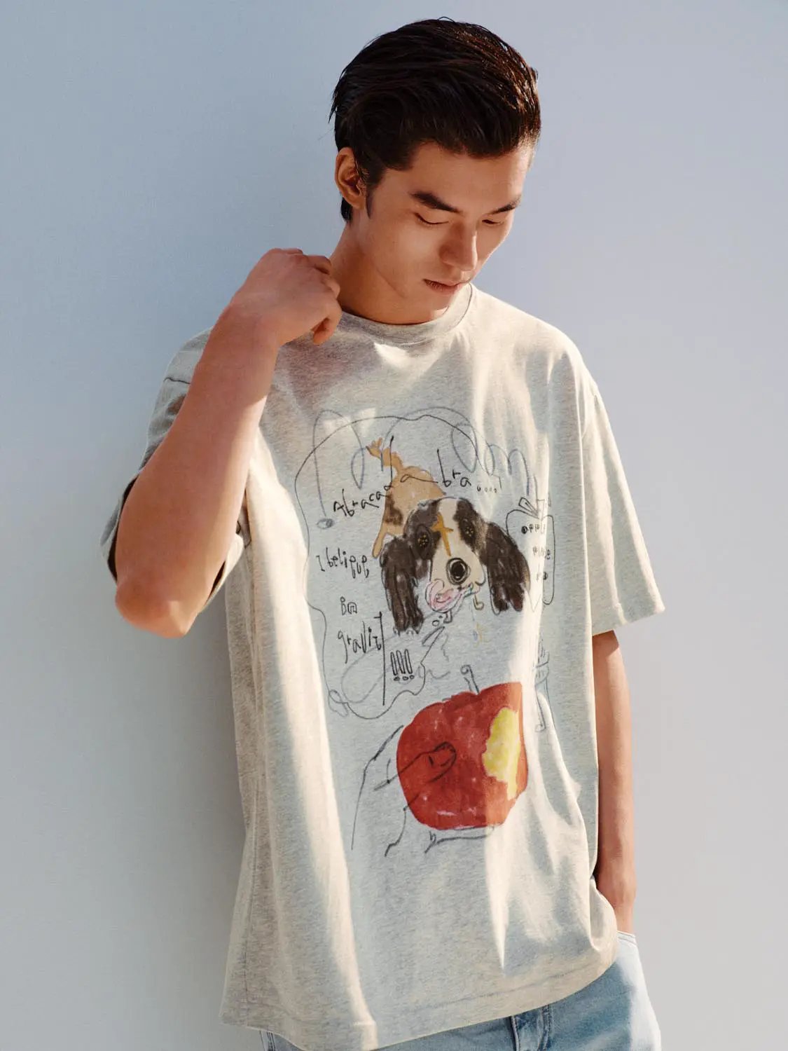 Printed Regular Crew Neck Short Sleeve Cotton T-shirt