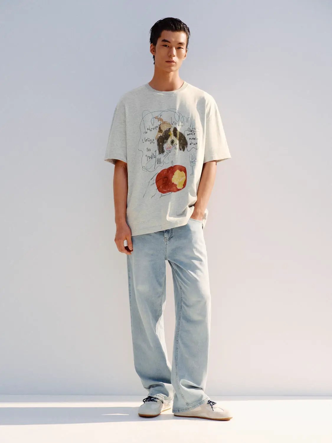 Printed Regular Crew Neck Short Sleeve Cotton T-shirt