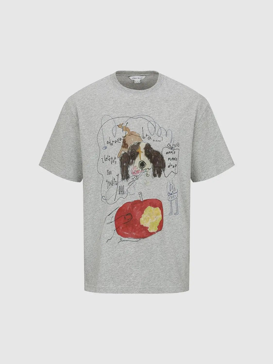 Printed Regular Crew Neck Short Sleeve Cotton T-shirt