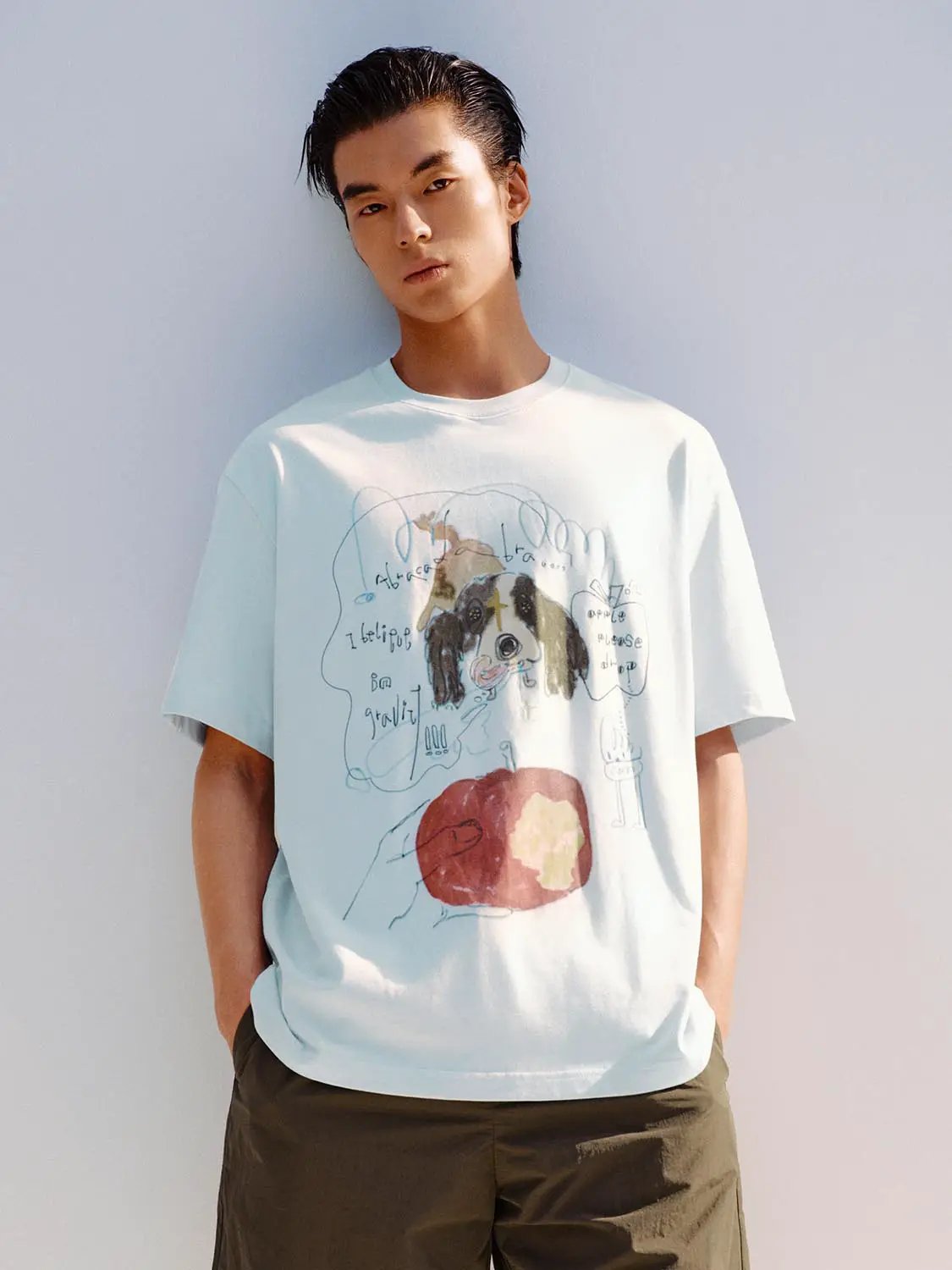 Printed Regular Crew Neck Short Sleeve Cotton T-shirt