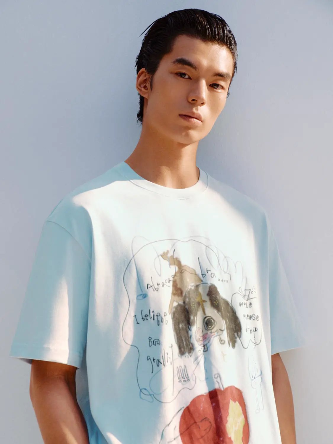 Printed Regular Crew Neck Short Sleeve Cotton T-shirt