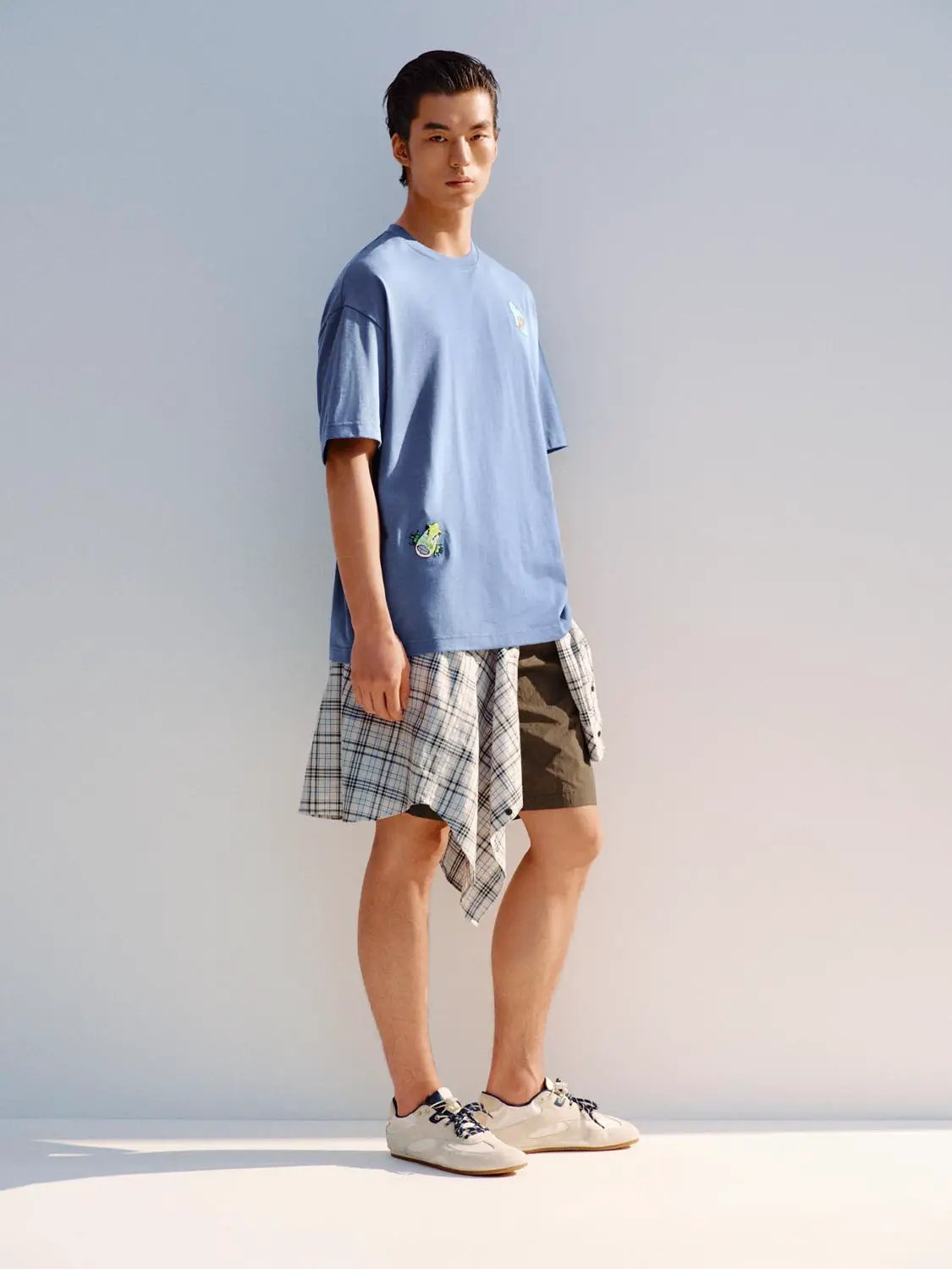Embroidered Crew Neck Short Sleeve Cotton T-Shirt